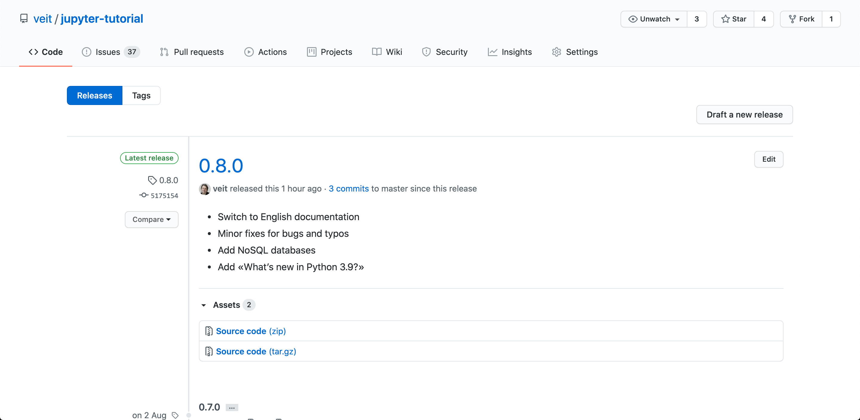 GitHub releases