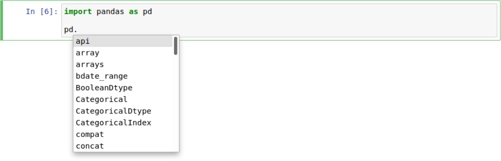 Tab completion for modules